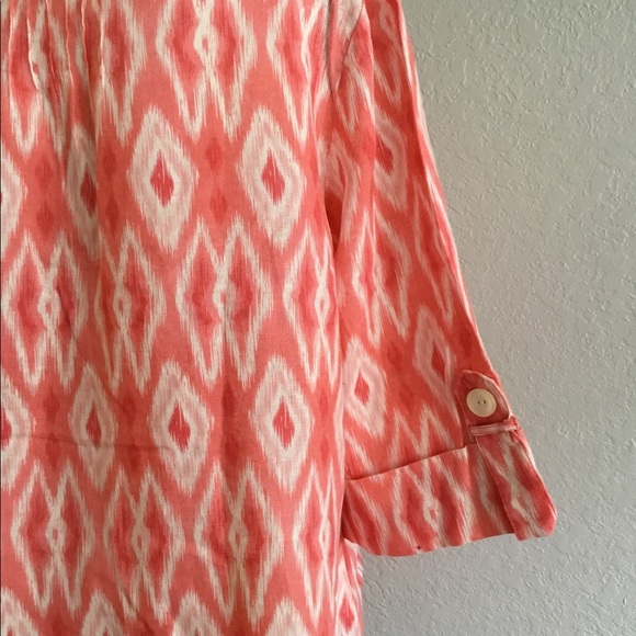 JM collection size 16 Peach & white linen blouse - Picture 8 of 8